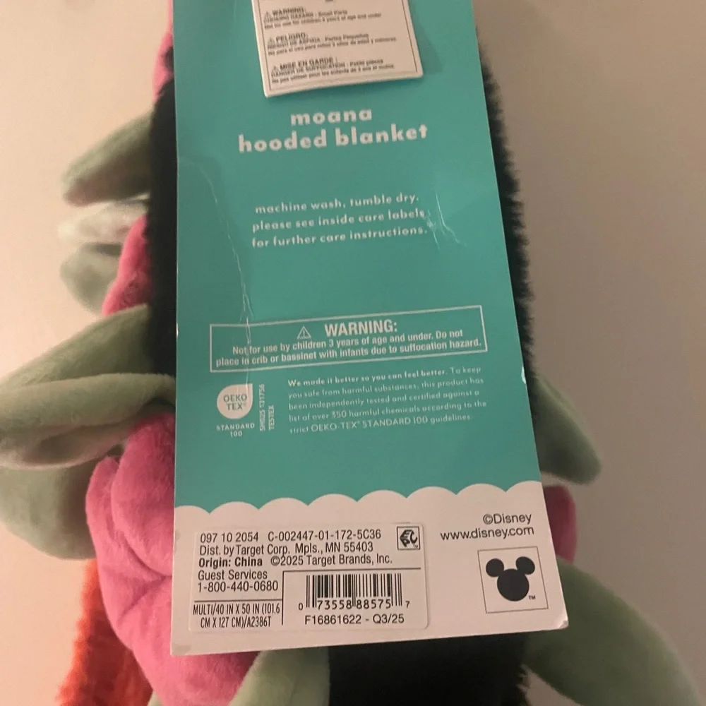 Disney Moana Hooded Blanket Pillowfort NWT Kids Robe/ Throw - Picture 10 of 14